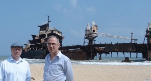 Alistair Burt and High Commissioner John Rankin recorded a video in front of the wrecked MV Farah III, during the Minister's latest trip to Sri Lanka